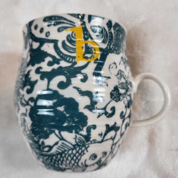 Anthropologie B Monogram Homegrown 14 oz Cup Mug - Picture 1 of 4